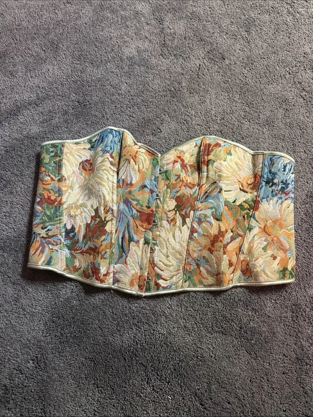 Floral Tapestry Waist Corset Multicolor